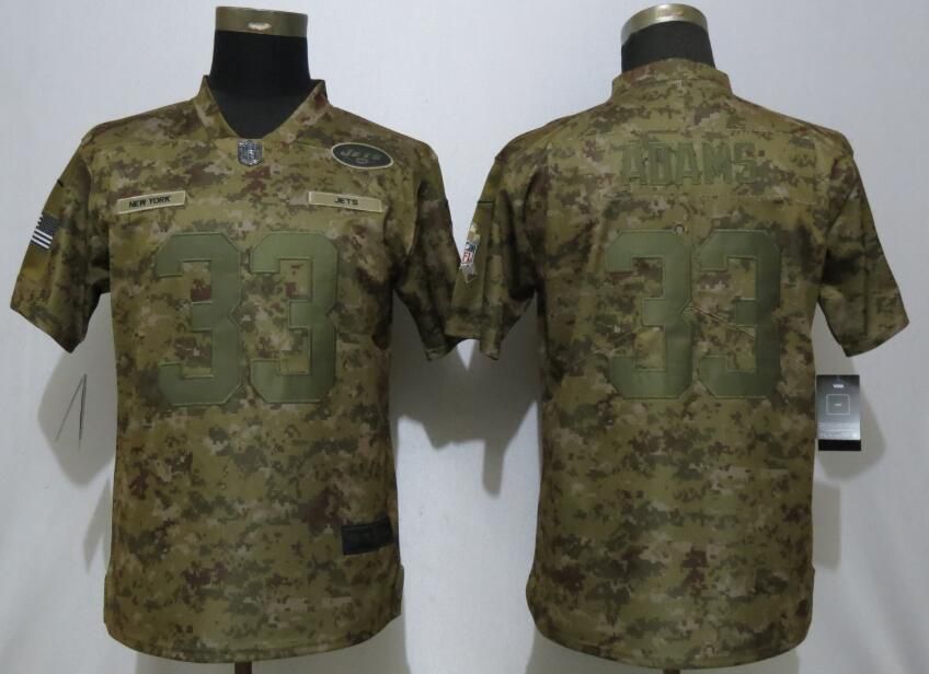 Women New York Jets #33 Adams Nike Camo Salute to Service Limited NFL Jerseys->chicago bears->NFL Jersey